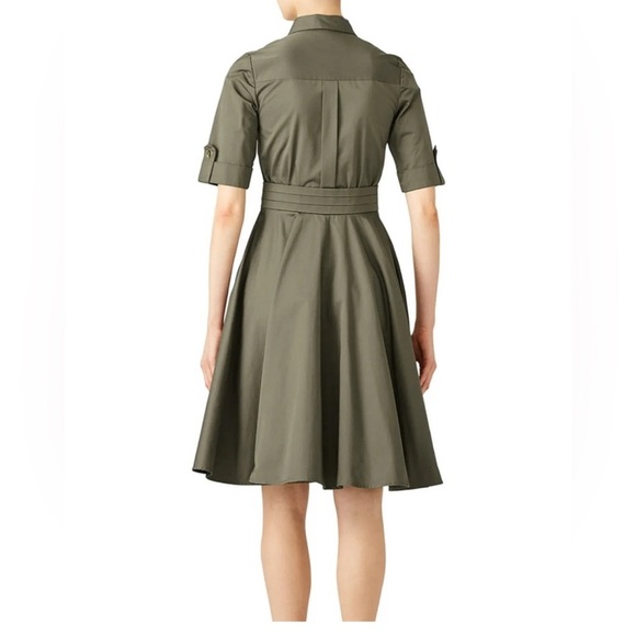 Badgley Mischka Army Green Shirtdress size 6 - Picture 4 of 12